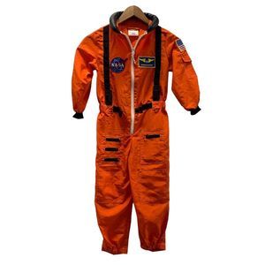 NASA Kids Orange Astronaut Costume Jumpsuit